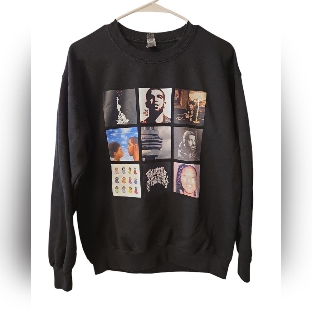DRAKE ALBUM COVERS HEAVY BLEND SWEATSHIRT. SIZE MEDIUM.